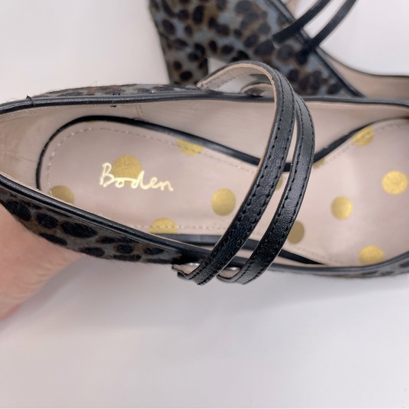 Boden The Point Mary Jane in Cowhide Leopard Print Gray and Black preppy office - Picture 11 of 13